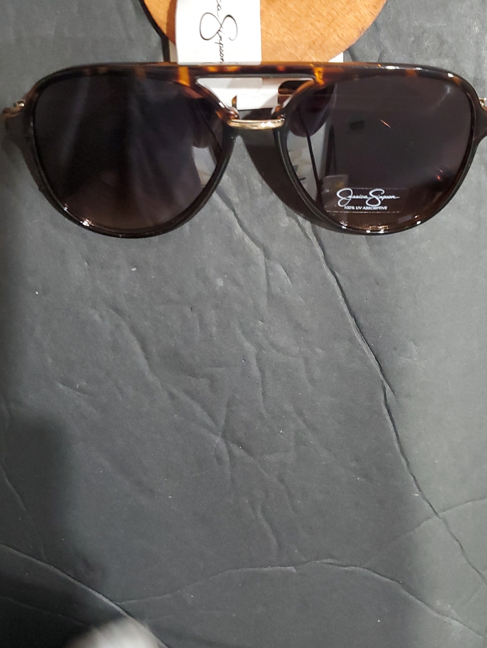 Jessica Simpson j6382 brown tortoiseshell aviator flat brow style sunglasses new - Picture 11 of 12